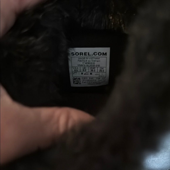 Sorel Black Fur-Trimmed Snow Boots Woman 8.5 - Picture 6 of 8